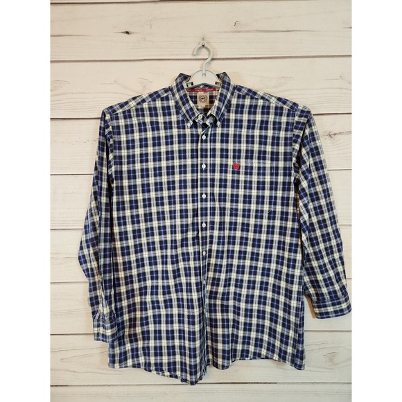 Cinch Men's Multicolor Plaid Cotton Long Sleeve Casual Button Down Shirt Size XL - Picture 1 of 5